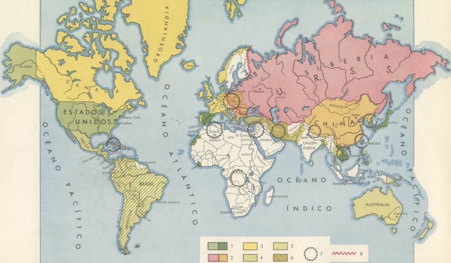 El mundo conforme a la Guerra Fra o el conflicto este-oeste.